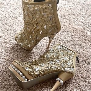 Rhinestone and Lace Bootie